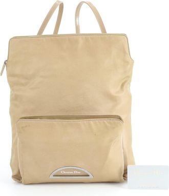 Dior Beige Leather Nylon Backpack (Pre-Owned)