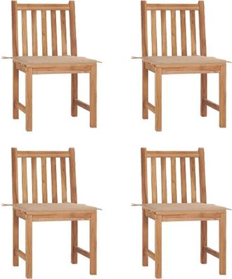 vidaXL Sillas De Jard&iacute;n 4 Unidades Madera Maciza De Teca Con Cojines Vidaxl