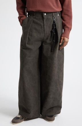 Song for the Mute Superbaggy Cotton Moleskin Wide Leg Pants in Black at Nordstrom, Size 30 Us