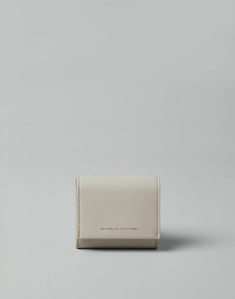 Brunello Cucinelli Light Grey Leather Wallet