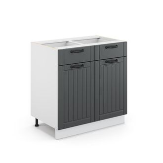 Vicco Mueble Bajo De Cocina Fame-line, Antracita Casa De Campo, 80 Cm Sin Encimera Vicco
