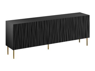 Mirjan24 Aparador Lorelbo 101, Negro + Dorado, 75x190cm, N&uacute;mero De Puertas: 041cm, Mdf, Aglomerado Laminado