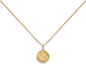 Monica Vinader Pav&eacute; Diamond Coin Pendant Necklace in 18K Gold Vermeil /Diamond at Nordstrom