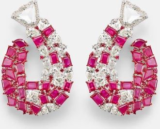 Kamyen Jewellery 18kt white gold earrings with rubies and diamonds