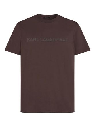 Karl Lagerfeld logo-print T-shirt - men - Organic Cotton - L - Brown