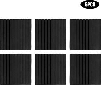 OEM Juego De 6 Paneles Ac&uacute;sticos, Espuma Insonorizante De 50x50x5 Cm, Color Negro, Para Techo Y Estudio