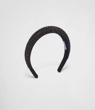 Prada Satin hairband with crystals