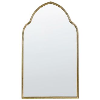 Beliani Beliani - Espejo De Pared De Metal Vidrio Dorado 58 X 104 Cm Hecho A Mano Marco Aconchi