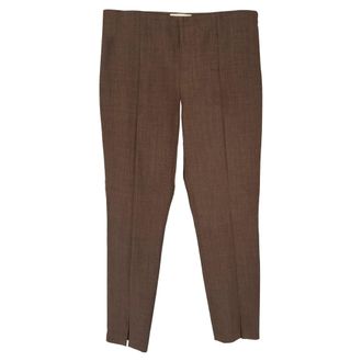 The Row High-Rise Tapered Trousers Brown Wool