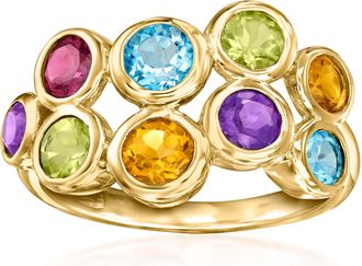Ross-Simons Multi-Gemstone Bubble Ring in 18kt Gold Over Sterling