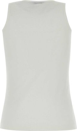 Balenciaga Womens Tank Top White Cotton Nylon Sweater