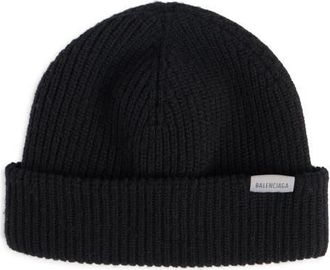 Balenciaga Rib Wool Beanie in 1000 Black at Nordstrom, Size 2
