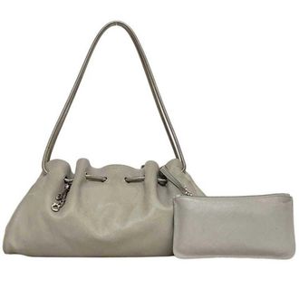 Ferragamo Gray Leather Tote Bag (Pre-Owned)