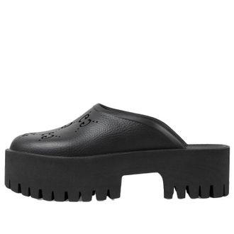 Gucci (WMNS) Gucci Platform Perforated G Sandal Black Rubber 663577-JFB00-1000