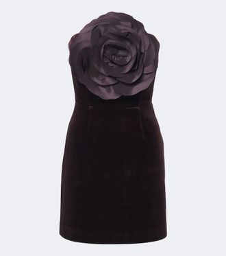 Rebecca Vallance Vestido bustier Lois de terciopelo floral