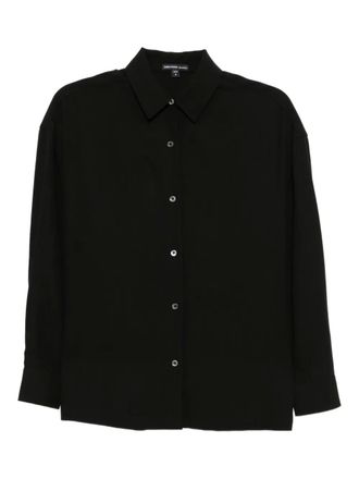 James Perse button-up blouse - women - Wool/Lyocell - 1 - Black