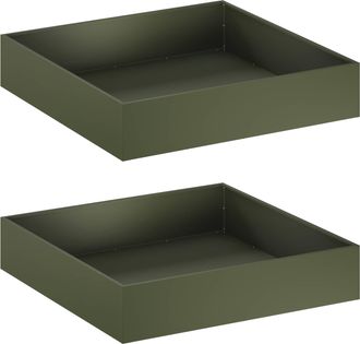 vidaXL Macetero De Jard&iacute;n 2 Uds. Verde Oliva 100 X 100 X 20 Cm Vidaxl