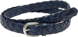 Alberto Luti Gevlochten leren riem - Heren - Riemen - Blauw - 115 CM - Leer - Accessoires