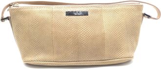 Gucci Light Beige Textured Leather Womens Handbag (Pre-Owned)