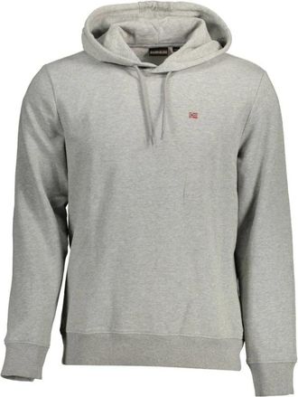 Napapijri Grijze katoenen hoodie voor heren - Heren - Hoodies - Grijs - XL - Katoen - Hoodies & sweatvesten