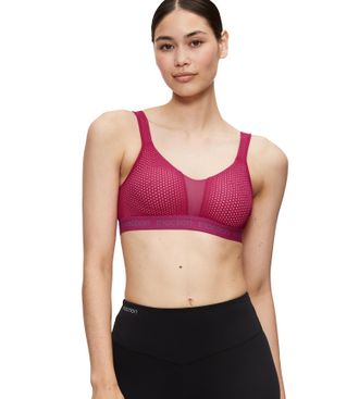 Triumph Sport-BH TRIACTION BY TRIUMPH Triaction Energy Lite N EX, Damen, Gr. 70, Cup E, cerise, Single Jersey, Obermaterial: 45% Polyamid, 41% Polyester, 14% 