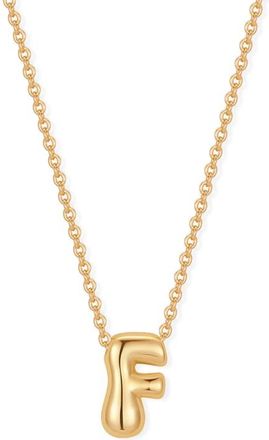 Brook & York Mini Pippa Bubble Initial Pendant Necklace in Gold F at Nordstrom