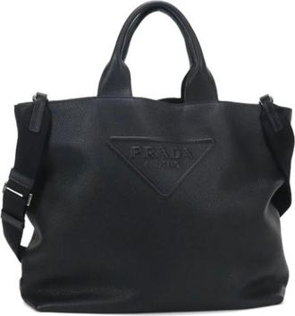 Prada Vintage, unisex, Zwart, ONE Size, Leer, Pre-owned Vintage Tote Bag