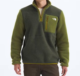 The North Face Yumiori Quarter Zip Jacket In New Taupe Green Woodland Deep Dijon
