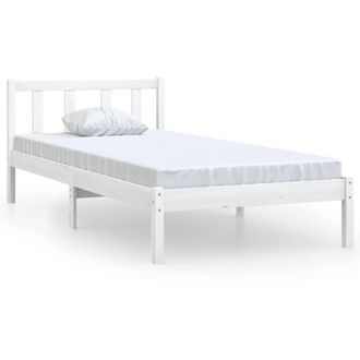 Berkfield Home Bed Frame White Solid Wood Pine 90x190 cm Single