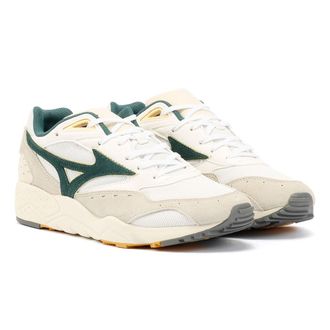 Mizuno Unisex Contender S Sand/Bistro Green Trainers - Beige Suede - Size UK 7