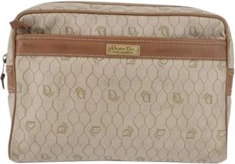 Dior Pre-owned Clutches, female, Beige, Size: ONE SIZE Pre-owned Vintage honeycomb clutch