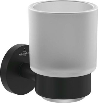 Villeroy & Boch Elements Tender - Portacepillos Y Pasta De Dientes, Vidrio/negro Mate Tva151018000k5