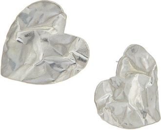 Oscar De La Renta Crushed Heart Large Earrings