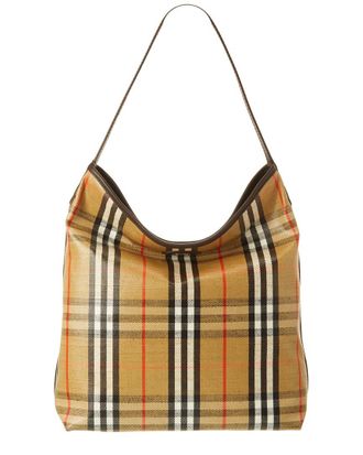 Burberry Highlands Check Canvas & Leather Tote