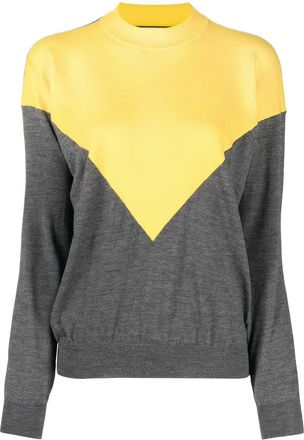 Plan C fine intarsia-knit jumper - women - Wool/Nylon - 42 - Grey