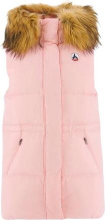 Jott Mouwloze Gewatteerde Jas met Capuchon - Dames - Bodywarmers - Roze - XL - Jassen