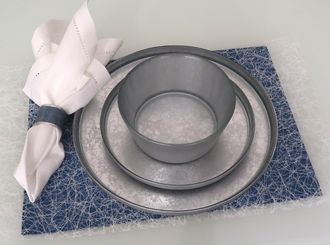 Classic Touch Set of 12 Dinnerware Set Shaded Silver