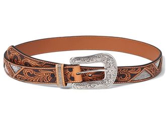 M&F Western Products Angel Ranch Zigzag Stones Womens Belts Tan : LG, Leather