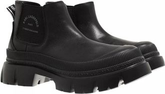 Karl Lagerfeld Korte Gore Boot - Dames - Chelseaboots - Zwart - 38 EU - Leer - Schoenen