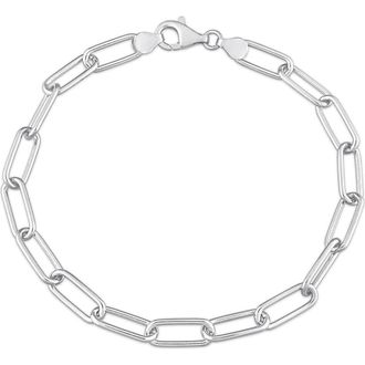Delmar Mens Paper Clip Chain Bracelet in Silver at Nordstrom Rack