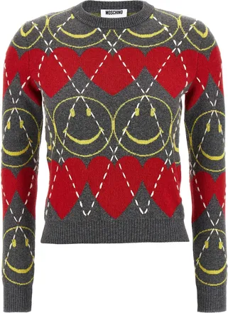 Moschino Multicolor Wool Womens Cardigan
