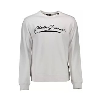 Plein Sport Sweatshirts, male, White, L, Graphic White Long Sleeve Sweatshirt