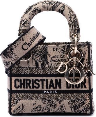 Dior Pre-owned Dior Mini Embroidered Canvas Plan de Paris Lady D Lite Ladies IWSFGBLV3KC1VYKY