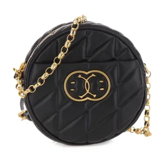 Moschino Cross Body Bags, female, Black, Size: ONE SIZE Quilted Double Smile Crossbody