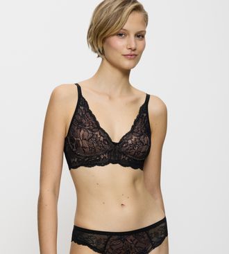 Triumph B&uuml;gelloser BH TRIUMPH Amourette Charm, Damen, Gr. 70, Cup C, schwarz, Spitze, Obermaterial: 70% Polyamid, 30% Elasthan, gemustert, BHs B&uuml;gelloser BH, 