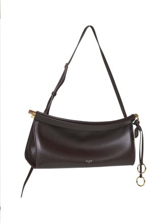 Alaia Womens Shoulder Bag Le Click East West Brown Calf Leather