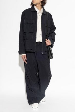 Christophe Lemaire Lightweight Jacket With Pockets, Mens, Navy Blue