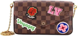 Louis Vuitton Brown Limited Edition Patches Damier Felicie Pochette (Authentic Pre-Loved)