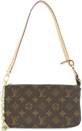 Louis Vuitton Marron Monogram Coated Canvas Pochette Pouch (Pre-Owned)