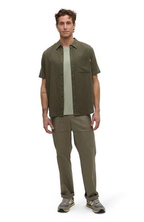 tentree Dundas Shirt in Deep Olive/double Stripe at Nordstrom, Size Xx-Large